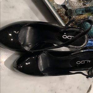 Aldo Black Patent Platform High Heels